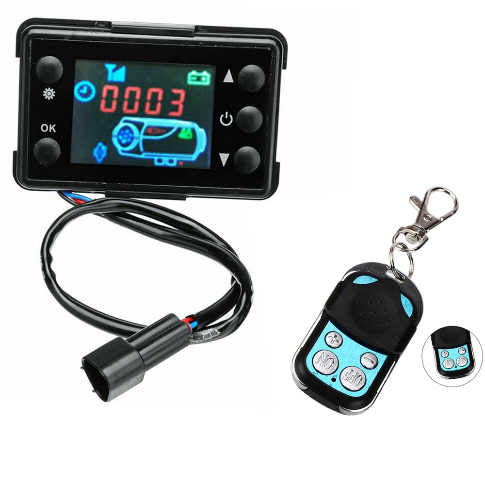 Universal 12V/24V LCD Monitor Switch+Remote Control Accessories For Car Track Diesels Air Heater Parking Heater Controller Kit: Remote and LCD Monit