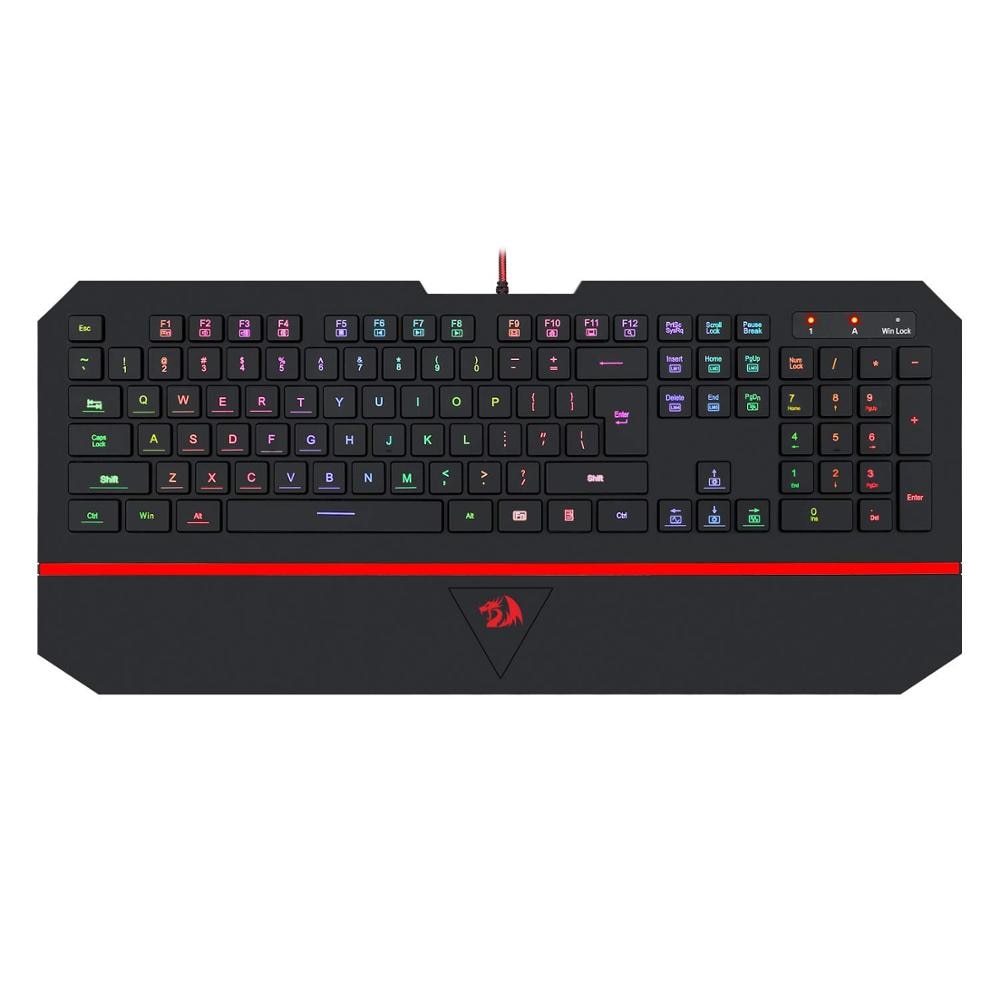 Clavier de jeu Redragon K502 rvb LED clavier éclairé rétro-éclairé 104 touches avec repose-poignet clavier de jeu d'ordinateur