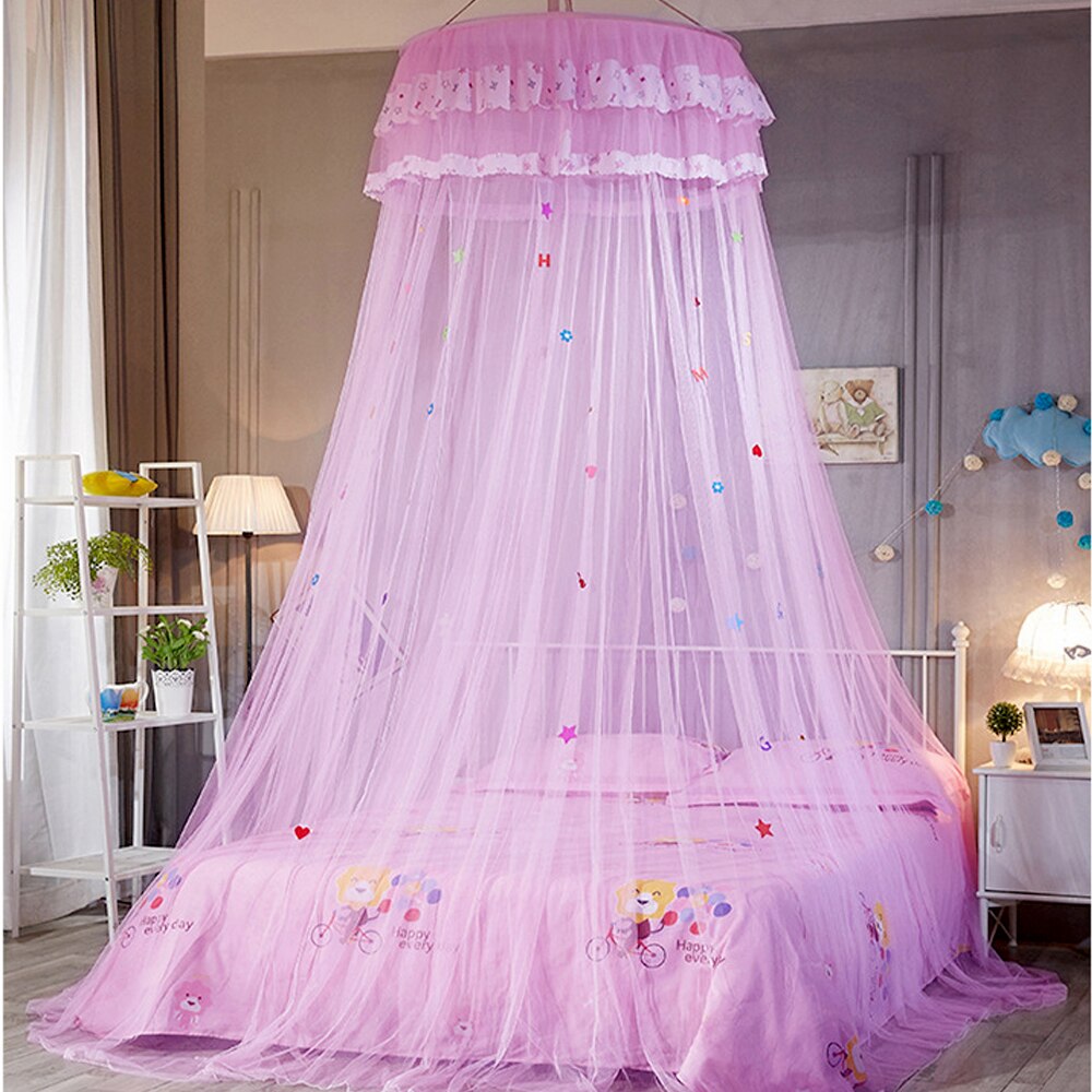 Lace Bed Canopy Dome Bed Netting Canopy Dome hanging mosquito net Girls Room Decor Easy to Install Kids Baby Bedding
