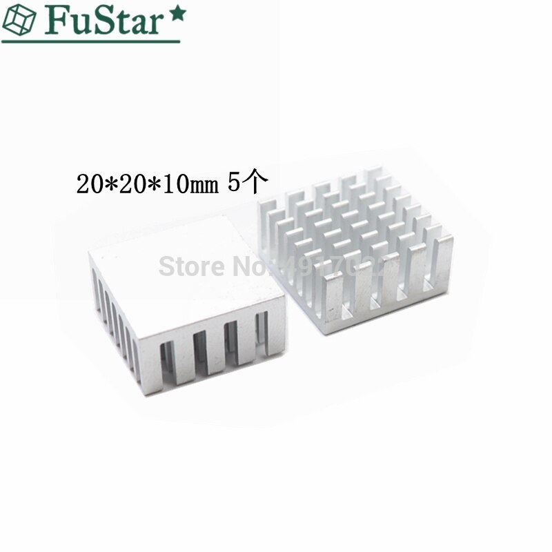 5pcs 20*20*10mm Silver Aluminum Slotted Heatsink Radiator Heat Sink Cooler 20*20*10 Chip Radiator Aluminum heat sink 20x20x10mm