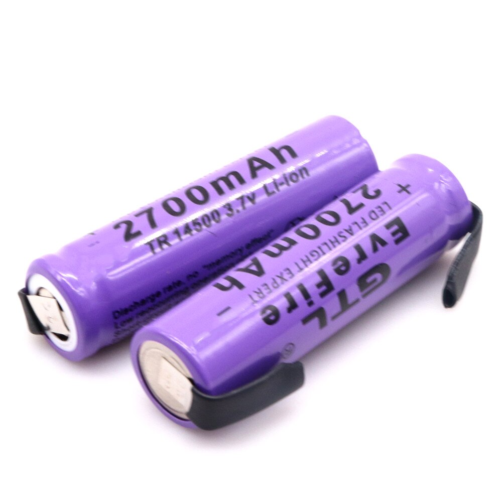 14500 litiumakkua litiumakku ladattavat akut hitsaus nikkelilevyakut 3.7v 2700 mah taskulampulle