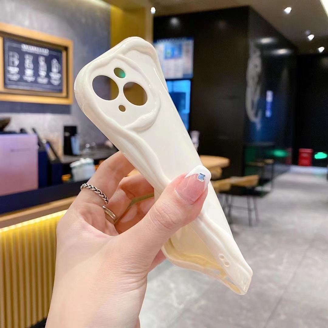 Clear Oval Curly Wave Bumper Phone Cases For iPhone 17 Pro Max Case iPhone 16 17 Air 15 14 13 12 11 Pro Max XR XS Max Back Cover