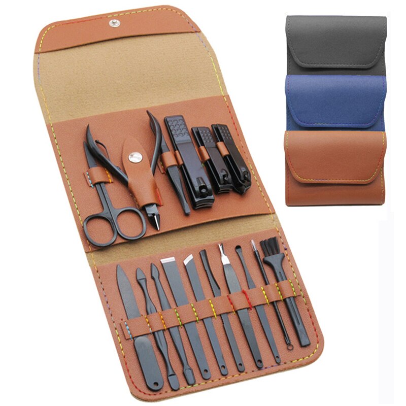 Ensemble de ciseaux de pédicure professionnels, coupe-ongles en acier inoxydable, crochet d'aigle, manucure Portable, ensemble d'outils de coupe-ongles, 4/12/16 pièces
