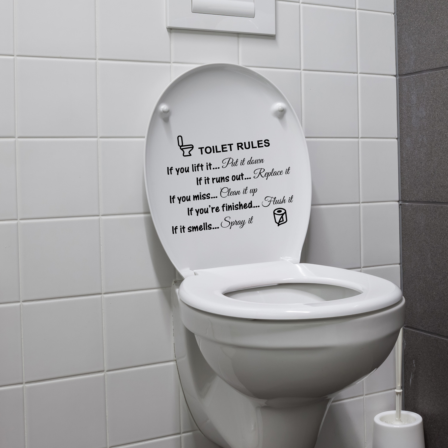 Toiletregels Badkamer Muurdecoratie Stickers, DIY Verwijderbare Vinyl Art Badkamer Decoratie Muur Citaten Stickers Bord Voor Deur Woonkamer