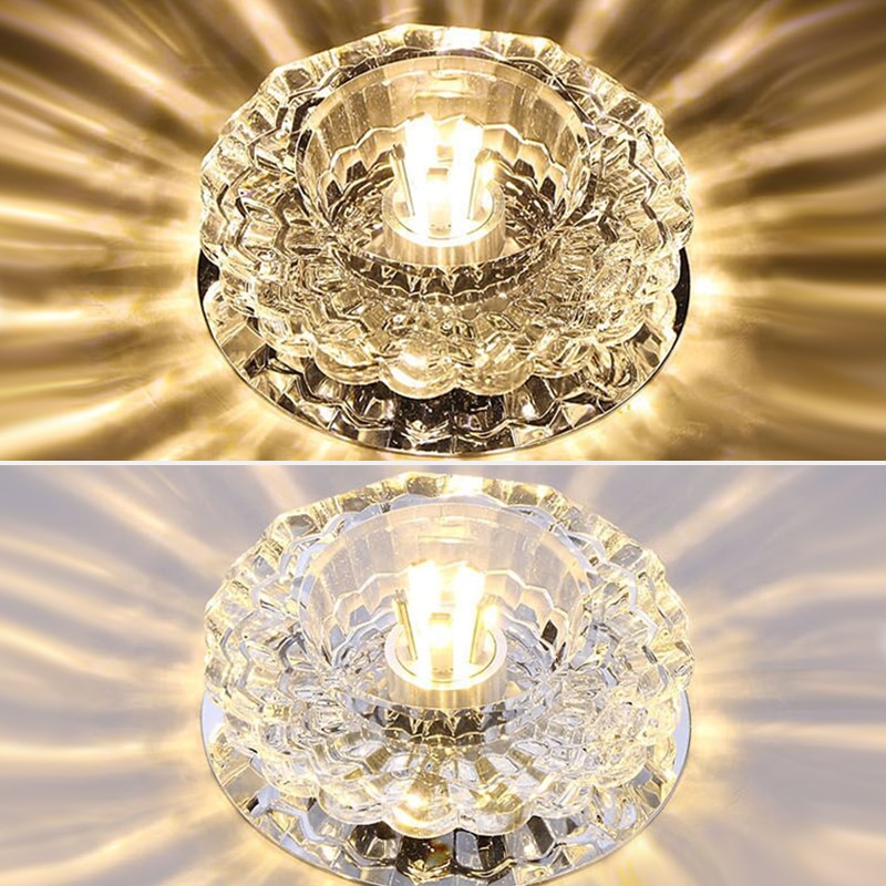 Downlight smd 3w 5w led downlights krystal lampe loft spot lys med led driver  ac110v 220v indendørs dekoration