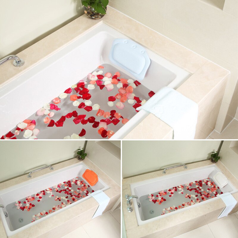 4 farver badeværelsestilbehør vandtæt badekar spabadpude med sugekopper nakkestøtte til hjem og havepuder