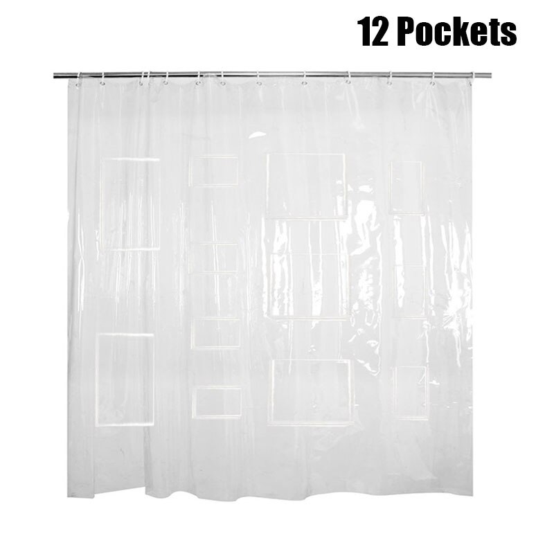 Goede Gezonde 71X71 Inch Bad Douchegordijn Waterdicht Peva Vinyl Liner Met Mesh Zakken: 12 pockets