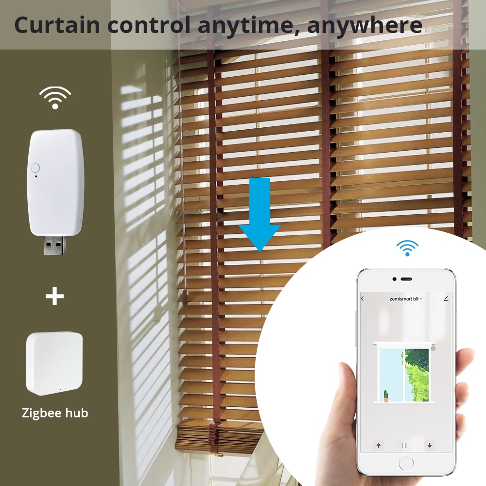 Zemismart Tuya Zigbee Usb Dongle Controle Voor Am15 Blinds Motor Werk Met Tuya Zigbee Hub Mini Smart Gordijn motor