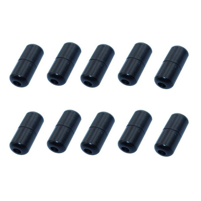 10 Uds. De cierres elásticos para cordones, cierre de cápsula de Metal, hebillas de punta, sin cordones, accesorios para cordones: Negro