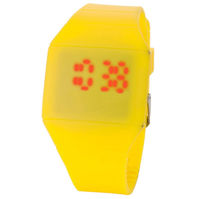 Male Casual LED Finger Screen Watches Men's Digital Clock Man Silicone Wrist Watch Clock Hodinky Ceasuri Relogio Masculino: YELLOW