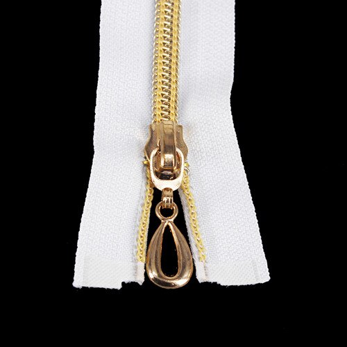 5piece Gold Tone Teeth Zipper Open-End Metal Zippers 60cm Length for Sewing Zippers Z57: white