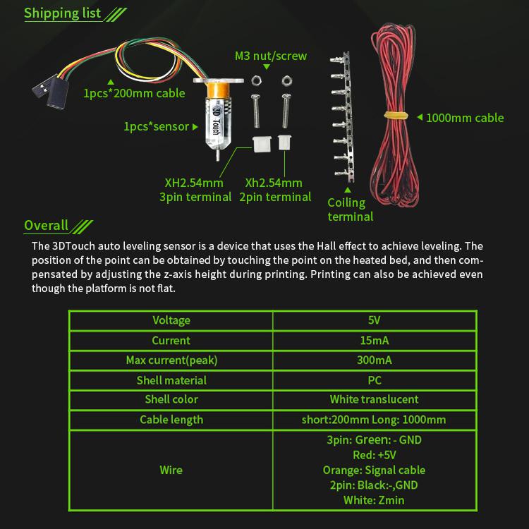 3D Touch Auto Leveling Sensor Auto Bed Leveling Sensor BLTouch for 3D Printers Improve Printing Precision