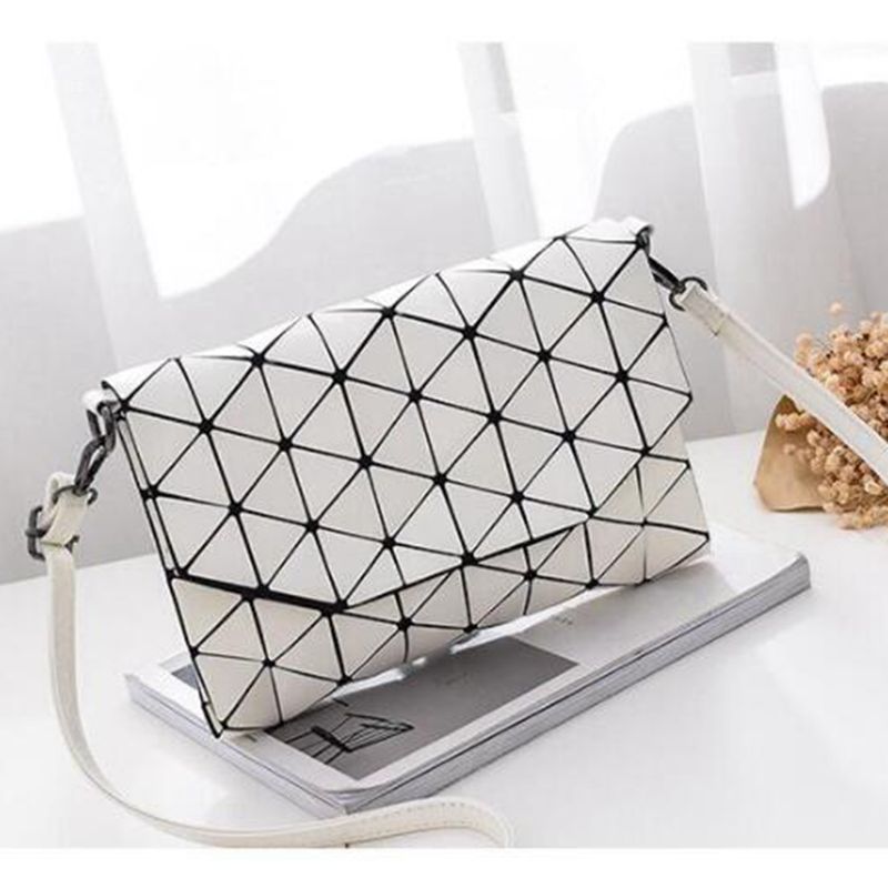 Matte Vrouwen Avondtasje Schoudertassen Meisjes Flap Handtas Mode Geometrische Casual Clutch Messenger Bag