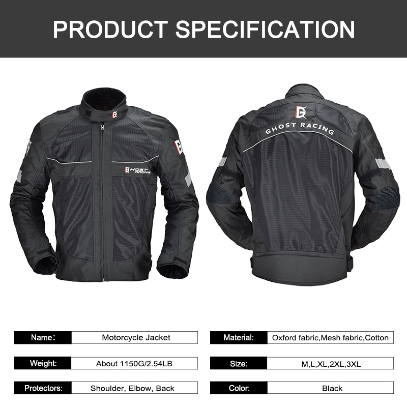Ghost racing motorjas, winddichte motorjas, volledige beschermende kleding voor motorfietsen, winter motorkleding