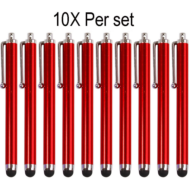 10Pcs/lot Universal Stylus Pen for Apple iPad iPhone Tablet Drawing Capacitive Screen Touch Pen for Mobile Phone Accessories: Red 10X