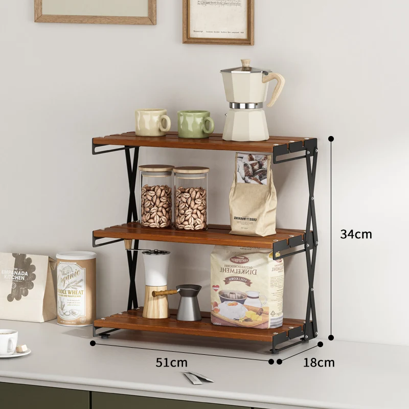 Bookcases Outdoor Shelf Stainless Steel Portable 3-Layer Multifunctional Camping Desktop Desk Folding Storage Shelf Bookshelf