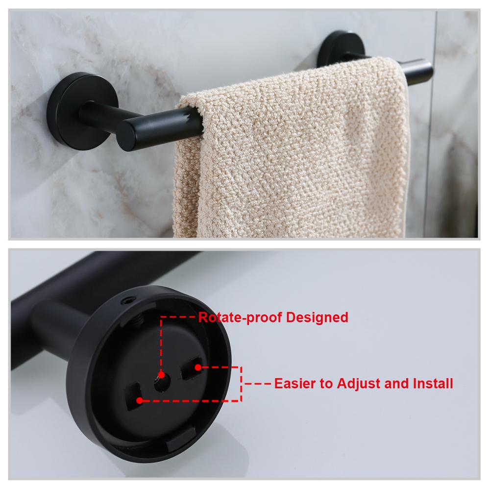 Bathroom Hardware Set Black Robe Hook Towel Rail Bar Rock Bar Shelf Tissue Paper Holder Bathroom Accessories.