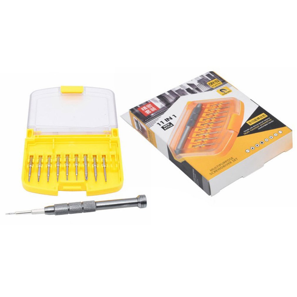 11pcs/set Multi-function Screwdriver Disassembly And Repair Tool Telecommunications Disassembly Tool For Mobile Phone: chrome vanadium st