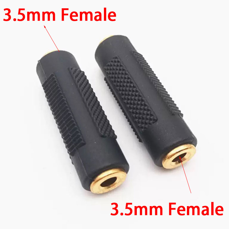 2 st. 3.5mm to 3.5mm honkontakter stereokontakt adapter ljudkabelförlängning för  mp3 dvd-hörlurar bil-aux: Mörkgrå