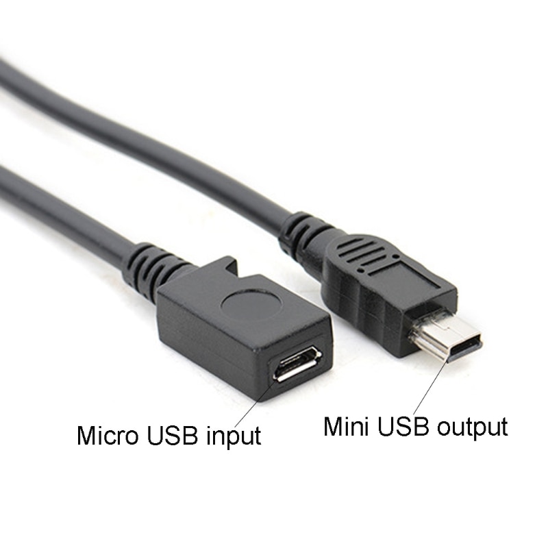 Micro Usb Female Naar Mini Usb Male Adapter Oplader Adapter 13Cm Converter Opladen Data Kabel Voor Gps Mobiel MP4