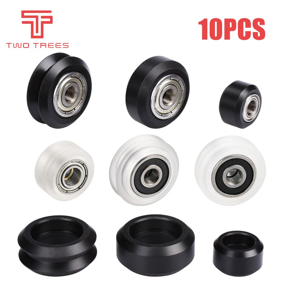 10pcs CNC Openbuilds Plastic wheel POM with 625zz MR105zz Idler Pulley Gear Passive Round Wheel Perlin Wheel V type for V-Slot