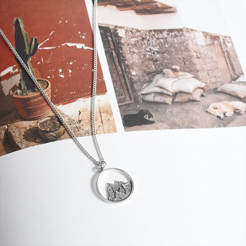 Collana in argento 925 reale 100% per gli amanti gioielli regalo di san valentino collana in argento Sterling 925 con collo in montagna per donna: Mountain Necklace