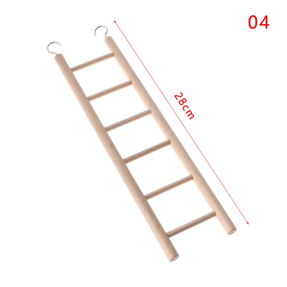 1 Uds Swing de escalera escalada de madera escaleras para pájaros juguetes loro juguete hámster de juguete artesanal jaula decoración suministros: Type 4
