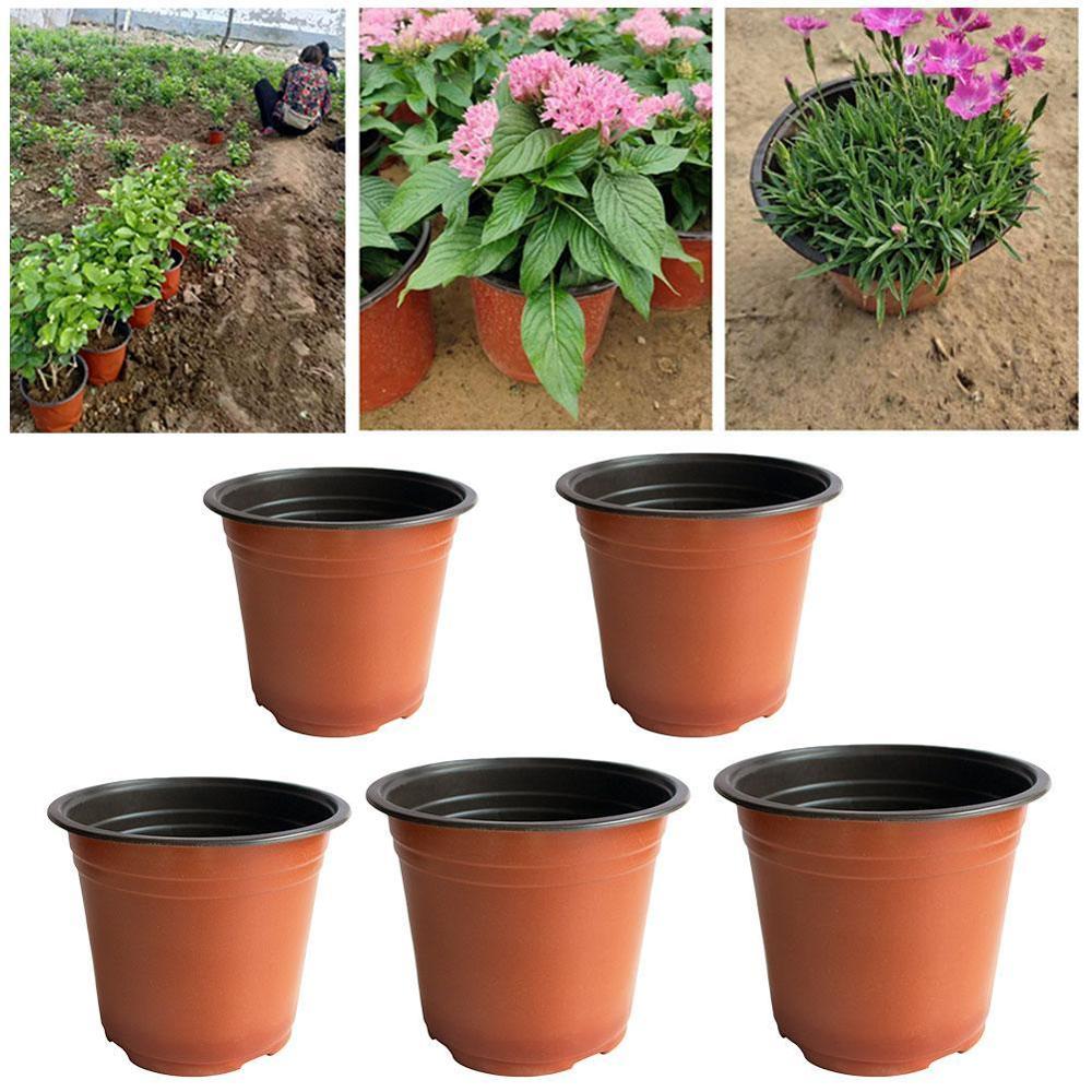 10pcs Flower Pot Plastic Plant Pots Desktop Potted Green Plant Garden Soft Nursery Flowerpot Home Vegetation Tools