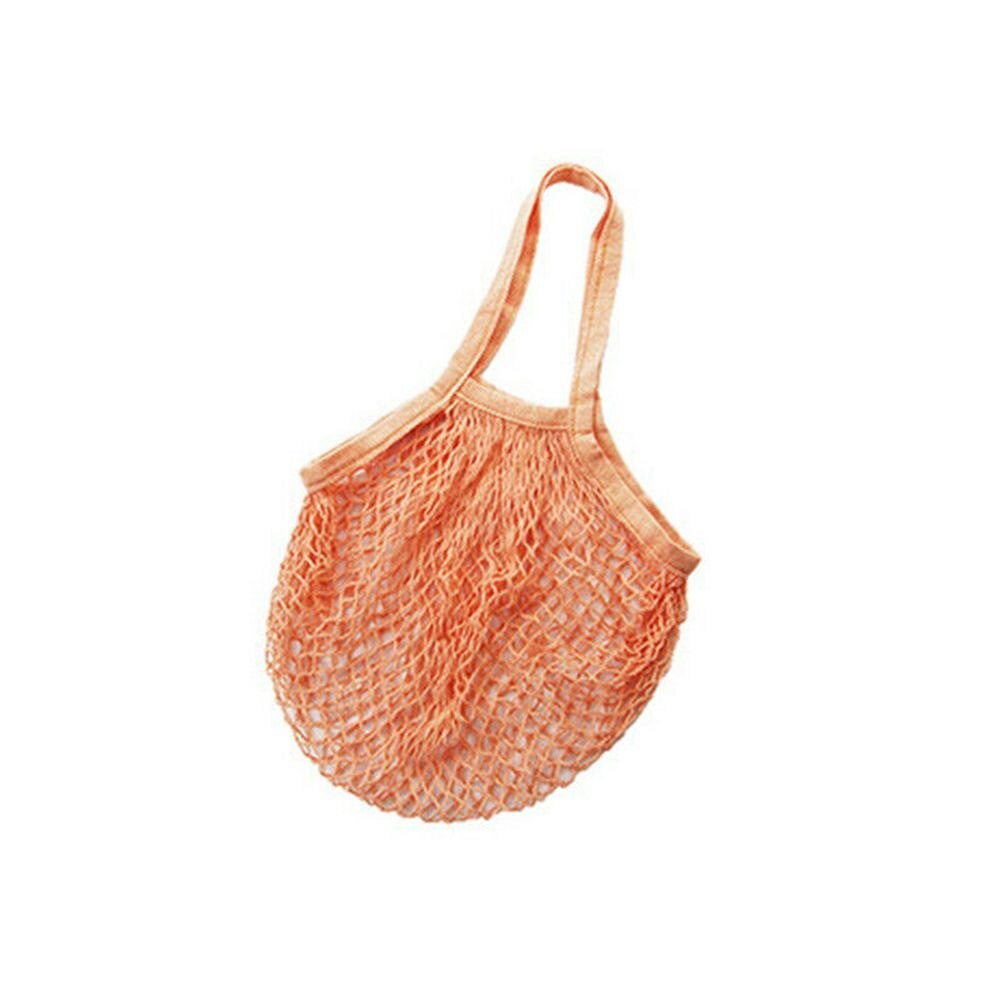 ISKYBOB Neue Mesh Einkaufstasche Reusable String Obst Lagerung Handtasche Totes Frauen Einkaufen Baumwolle Schulter Fällen Lebensmittel Taschen: orange