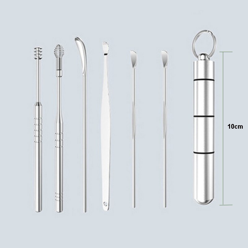 Oor Cleaner Kit Ear Wax Remover Schoonmaken Oor Pick Earpick Lepel Care Ear Clean Tool Voor Baby Volwassenen Oor Zorg set: 6 PCS Kit B