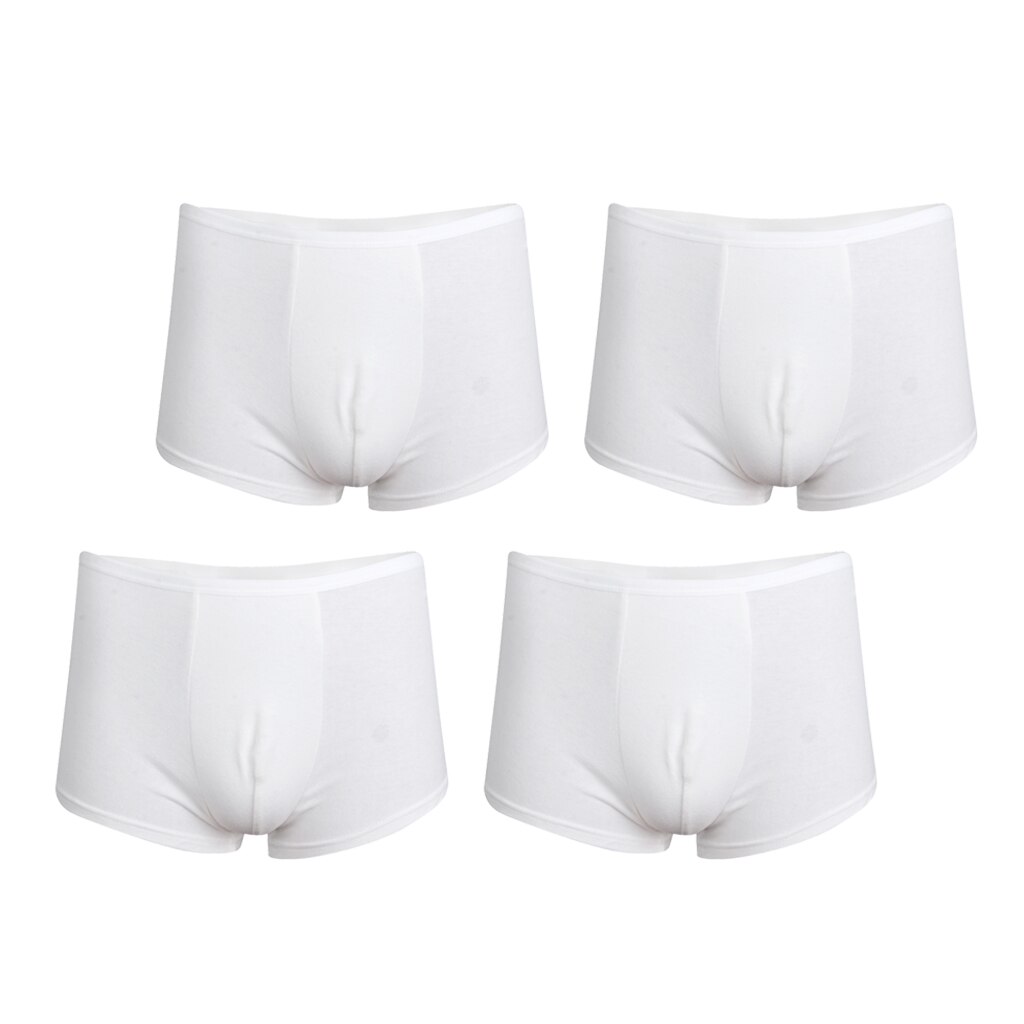 4 pacote masculino branco regular absorvência lavável incontinência boxers xxl