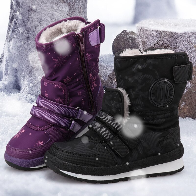 6 7 8 9 10 11 12 13 Jaar Uovo Kind Mode Winter Midden Buis Voor Grote Kinderen Meisje pluche Warme Snowboots Sport Schoenen