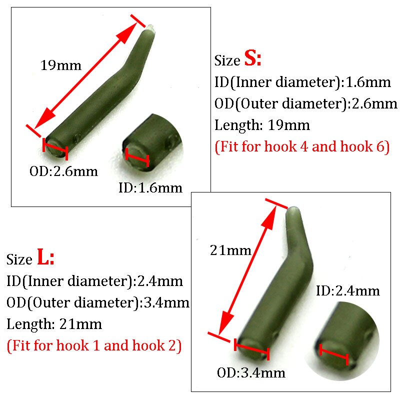 20pcs Carp Fishing Accessories Terminal Anti Tangle Sleeves For Carp Fishing Hook Line Aligner Carp Feeder Hair Rigs Fish Tackle