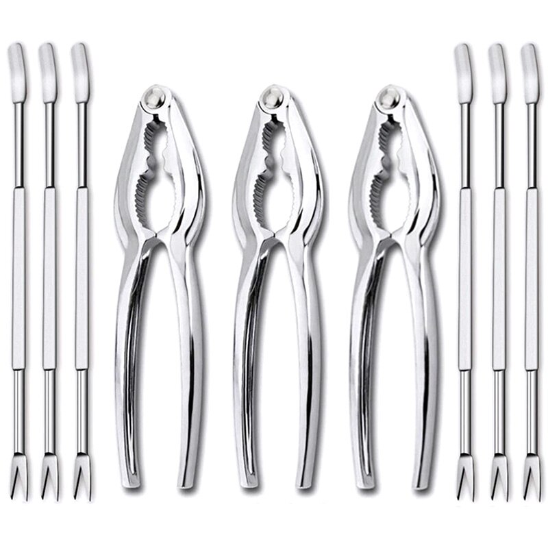Pince à Crustacés Outils Casse-noisettes, Crabe Écrou Homard Ouvre-porte Mollusques Homard Jambe Décortiqueur ustensiles de Cuisine 9 Pack: Default Title