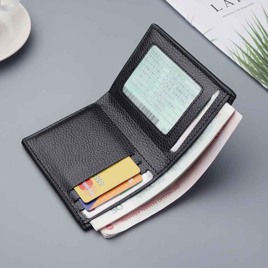 Men's Wallet Short Vertical Ultra-Thin Wallets Bank Card Package Leather Small Purse