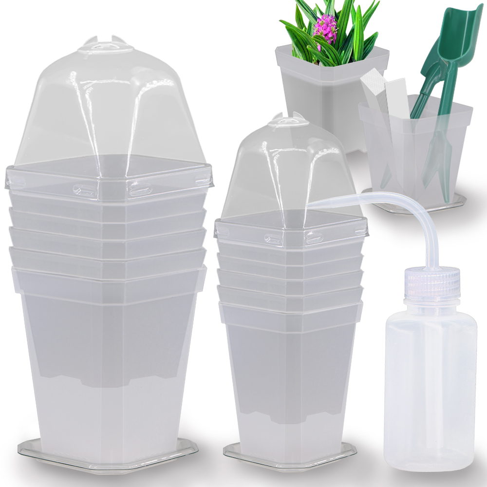 4-maten tuinkwekerij zaailingbeker met warmer deksel vochtigheidskoepel voor binnenkas bloempotten container kweekpotten