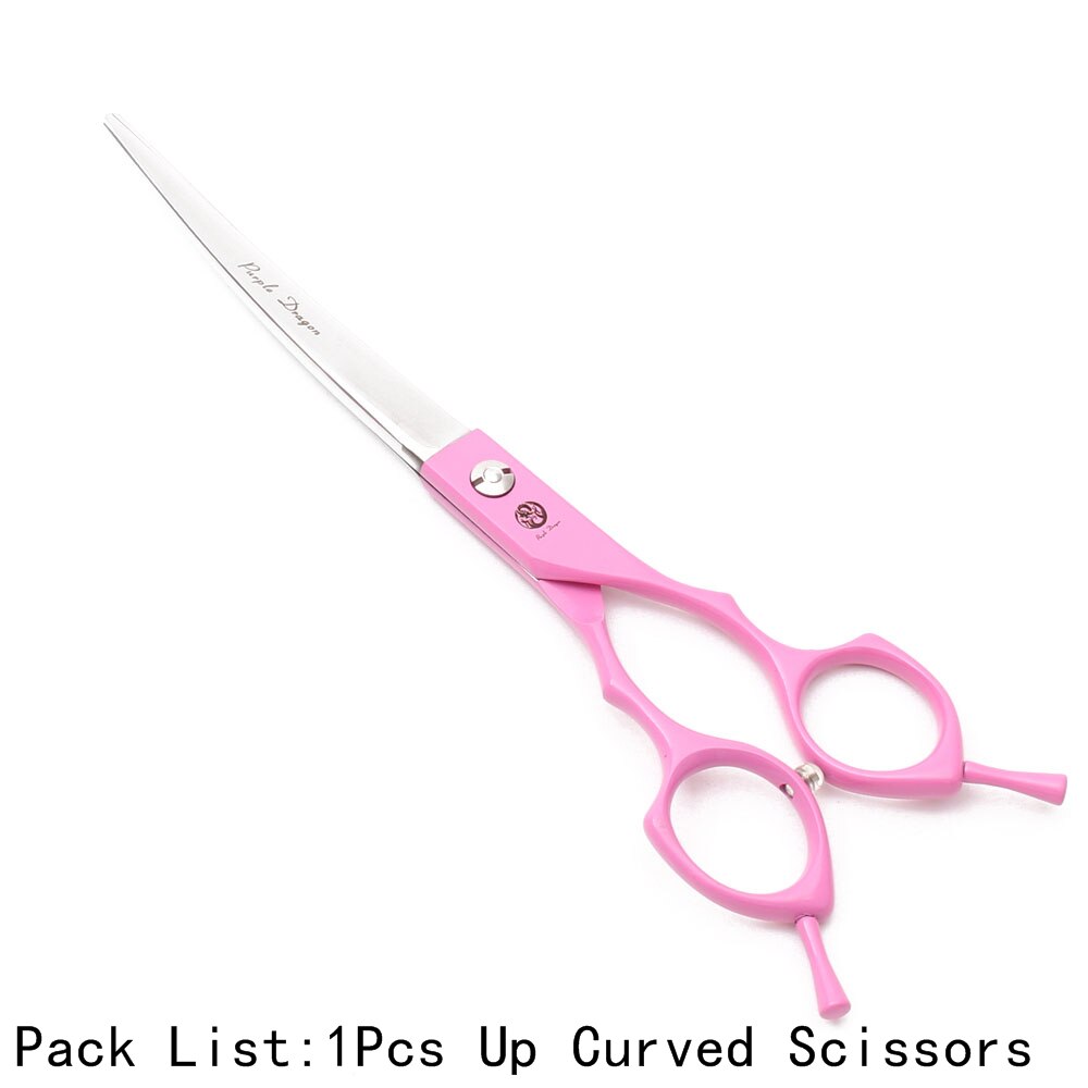 7" Purple Dragon Japanese 440C Up Curved Scissors Grooming Scissors Pet Scissors Bend Up Shears Animal Shears Z4009: Z4009 Fen UC 7N