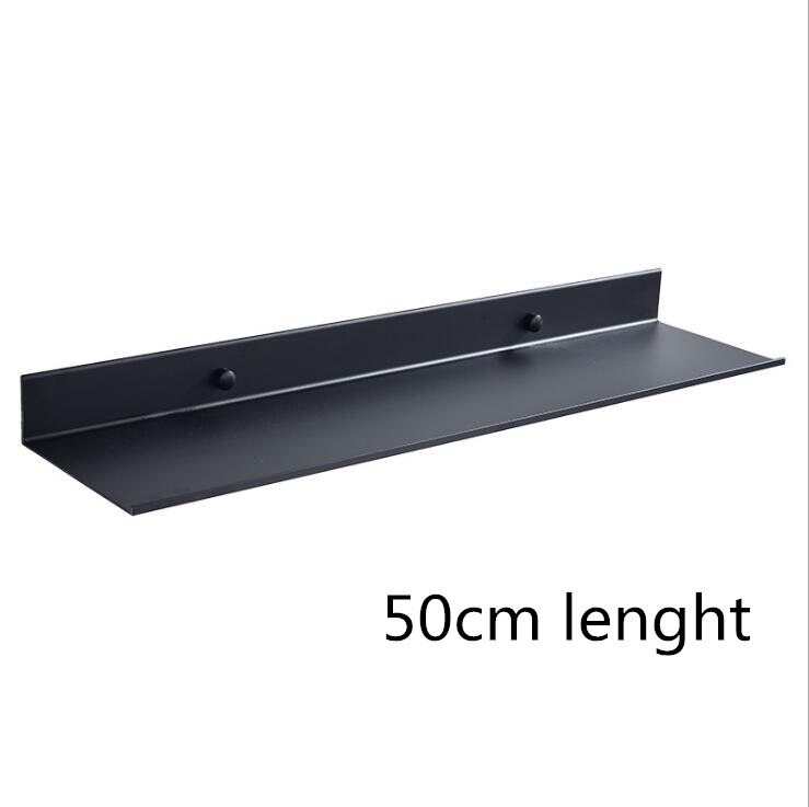 30/40/50cm lengde plass aluminium svart bad hyller kjøkken vegghylle dusj oppbevaring rack bad tilbehør: 50cm lengder