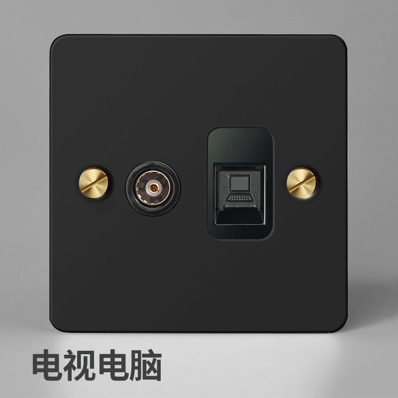 Household Type 86 Concealed Wall Switch Black Metal Copper Lever Panel Industrial Style Retro Stainless Steel Panel Switch: green