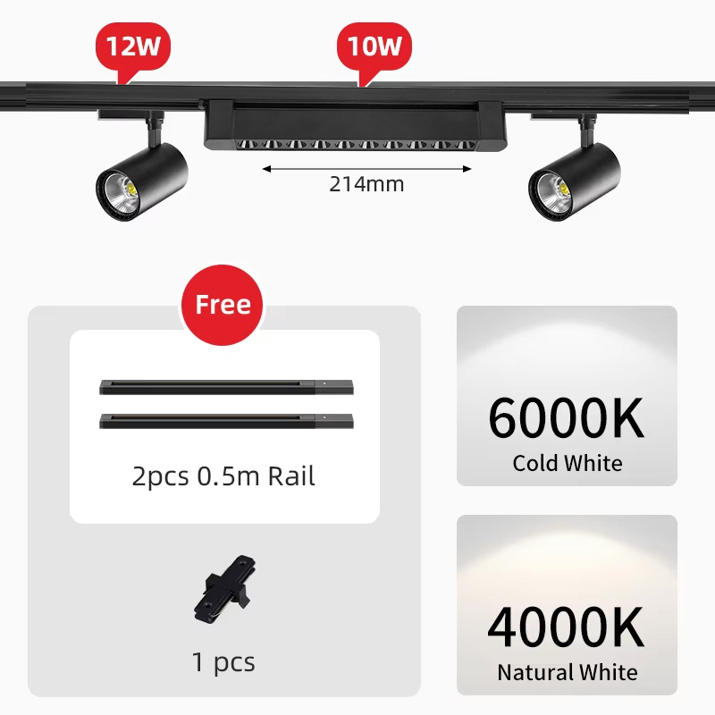 Led track light, 110v/220v long strips, track spotlight shop, decor, hanging lighting, living room, kitchen, ceiling track light set
