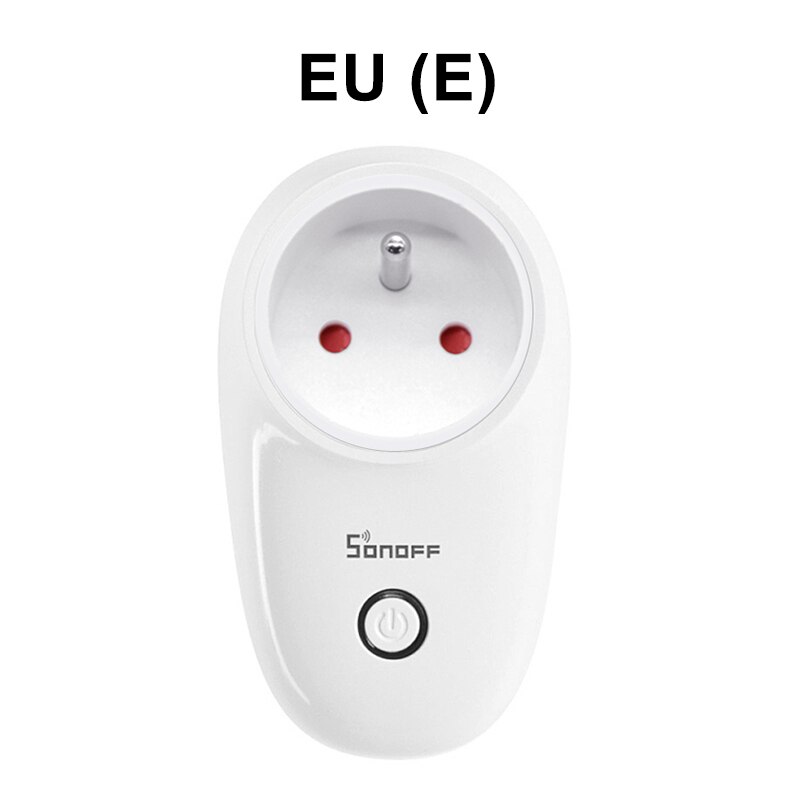 Sonoff S26 WiFi Smart Plug EU VS UK AU CN Automatisering Smart Home Afstandsbediening Socket Kit Switch Compatibel met Alexa google Thuis: EU Plug  E