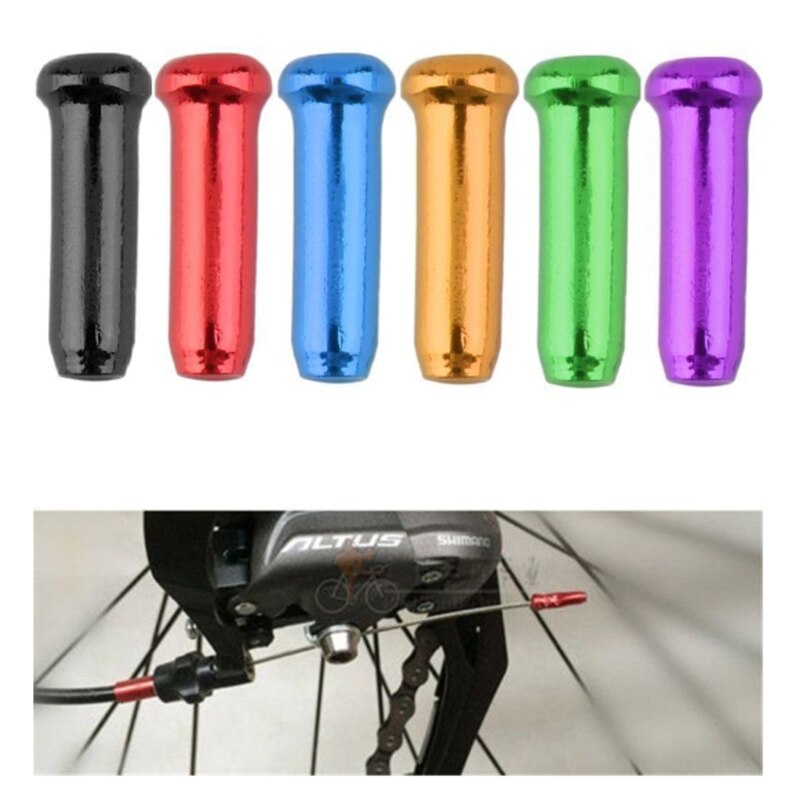 20Pcs 50Pcs Bicycle line tail cap Road mountain Bike brake cable end Aluminum Alloy Cables Cover Bicycle Accessories