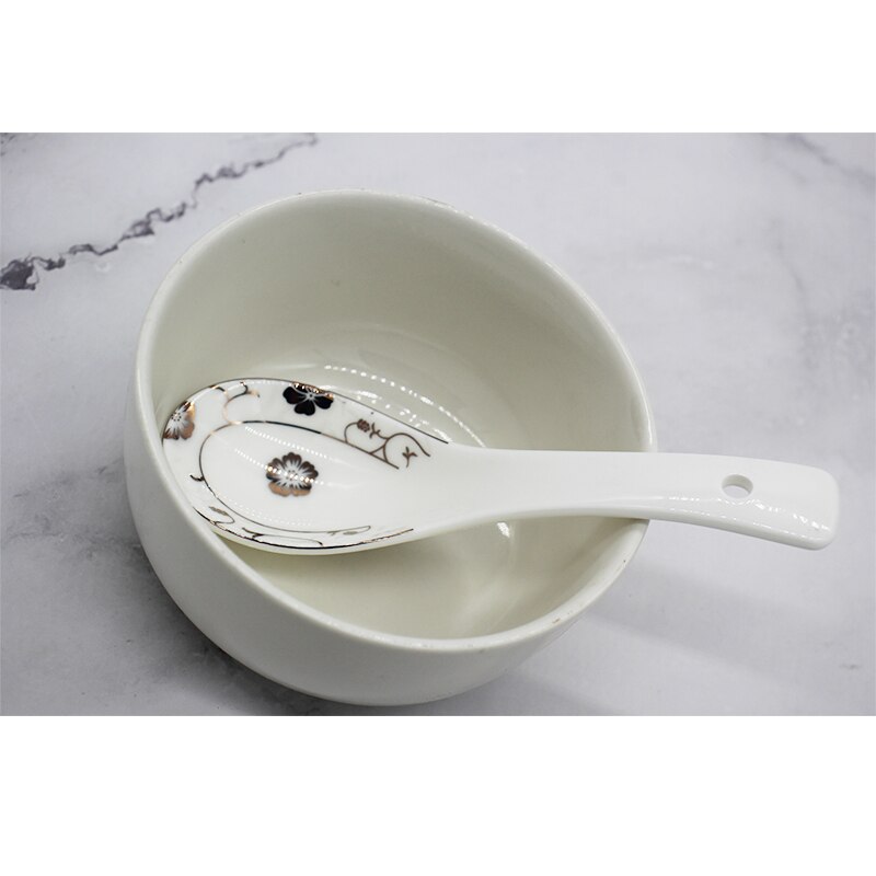 Keramische Aziatische Soeplepel 5.3 "(Ongeveer 13.5 Cm) Chinese Japanse Stijl Voor Ramen Dumplings