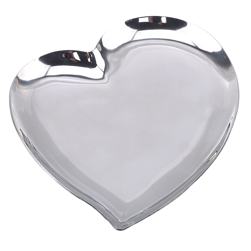 Eenvoudige Rvs Servies Dessertbord Cartoon Vorm Cake Fruit Salade Keuken Accessoires Flatwares: Heart shaped dish