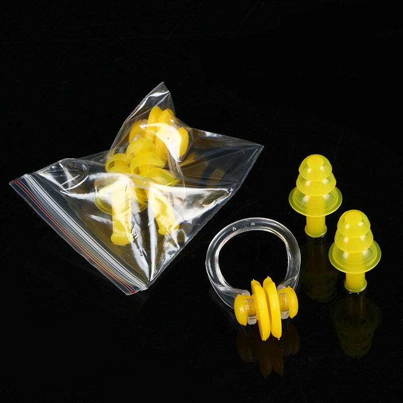 4 @ # Zachte Oordopjes Zwemmen Siliconen Waterdicht Stofdicht Oordopjes Duiken Watersport Zwemmen Anti-noise Accessoires: Yellow 1Set