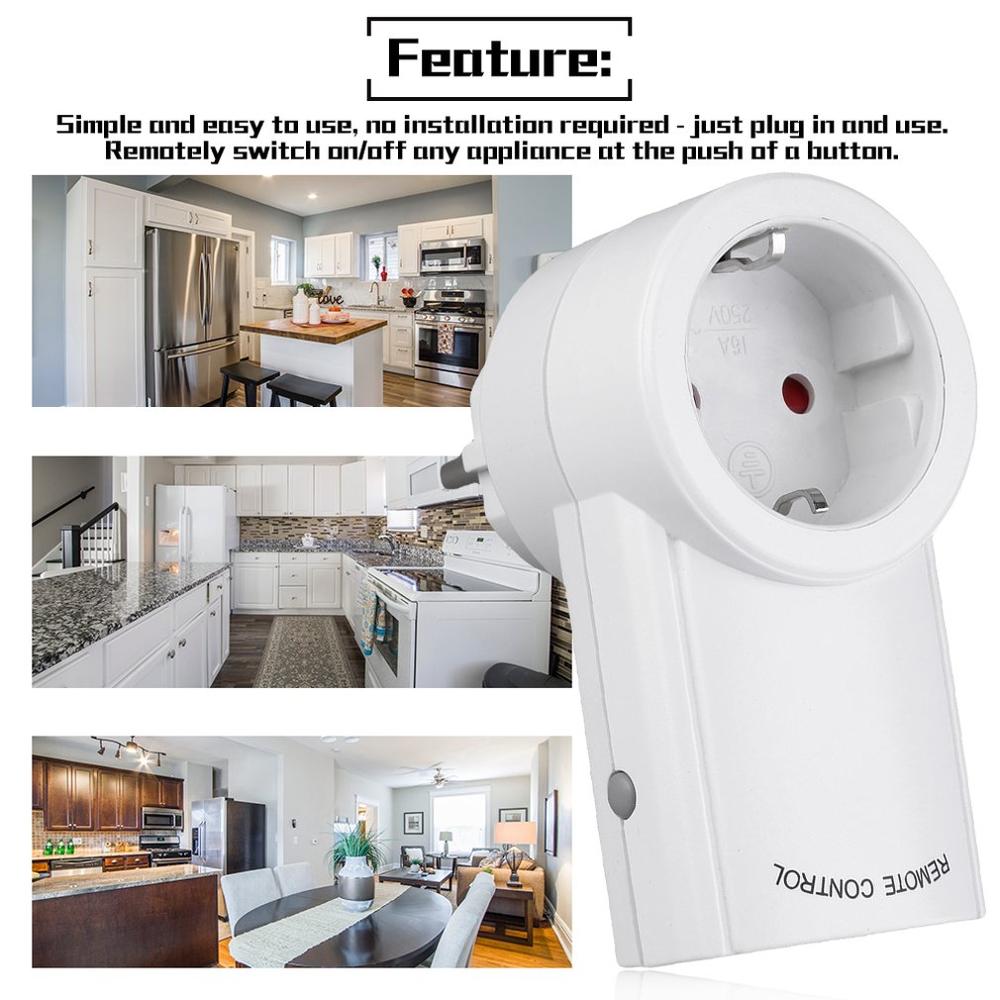 Wireless Remote Control Home House Power Outlet Light Switch Socket 1 Remote EU Connector Plug BH9938-1 DC 12V