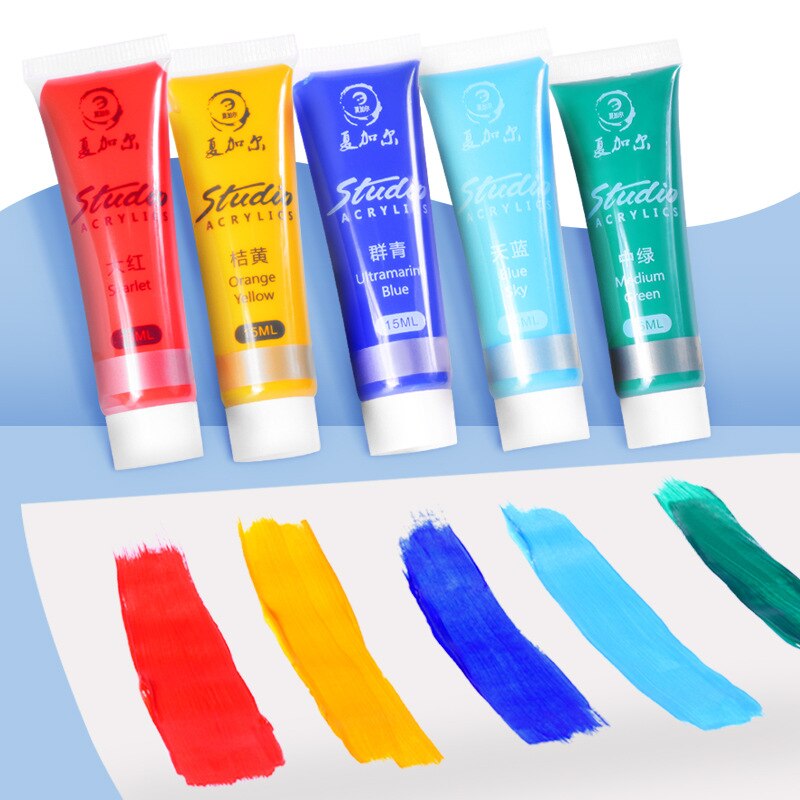 Aibelle vandafvisende 24 farver 15 ml akrylmaling sæt håndmalet tekstilmaling farverige kunstforsyninger