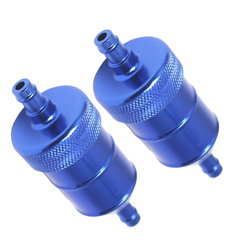 5/16" 40Micron Aluminum High Flow Fuel Inline Petrol Filter Car Truck Bluex2