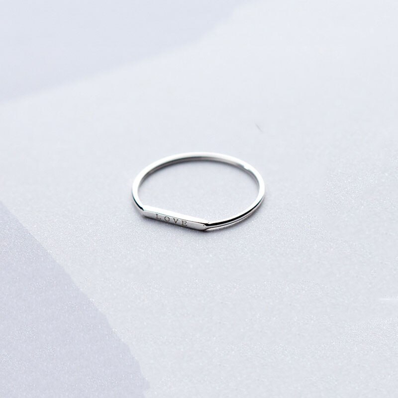 INZATT réel 925 en argent Sterling lettre amour bague pour la femmes parti minimaliste bijoux fins accessoires géométriques