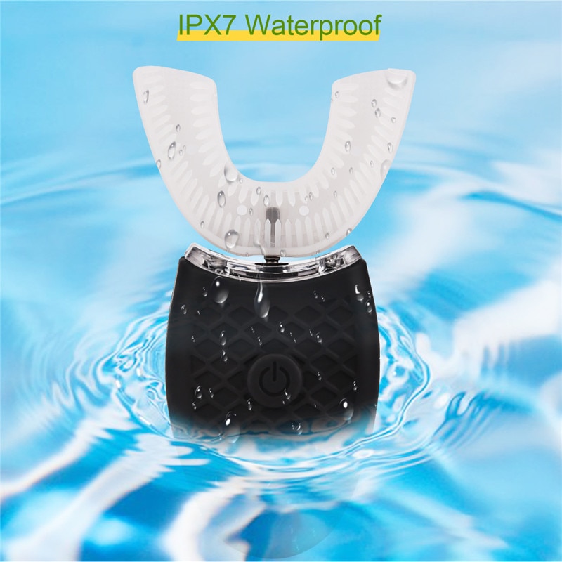 Szczoteczka elektryczna w kształcie litery U w pełni automatyczna szczoteczka ultradźwiękowa niebieskie światło silikonowa szczotka robić zębów pielęgnacja jamy ustnej czyszczenie zębów 35